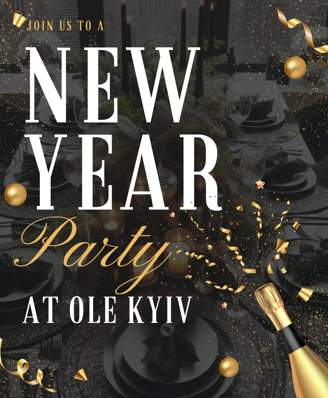 Poster for New Year at OLE KYIV Restaurant live event in London