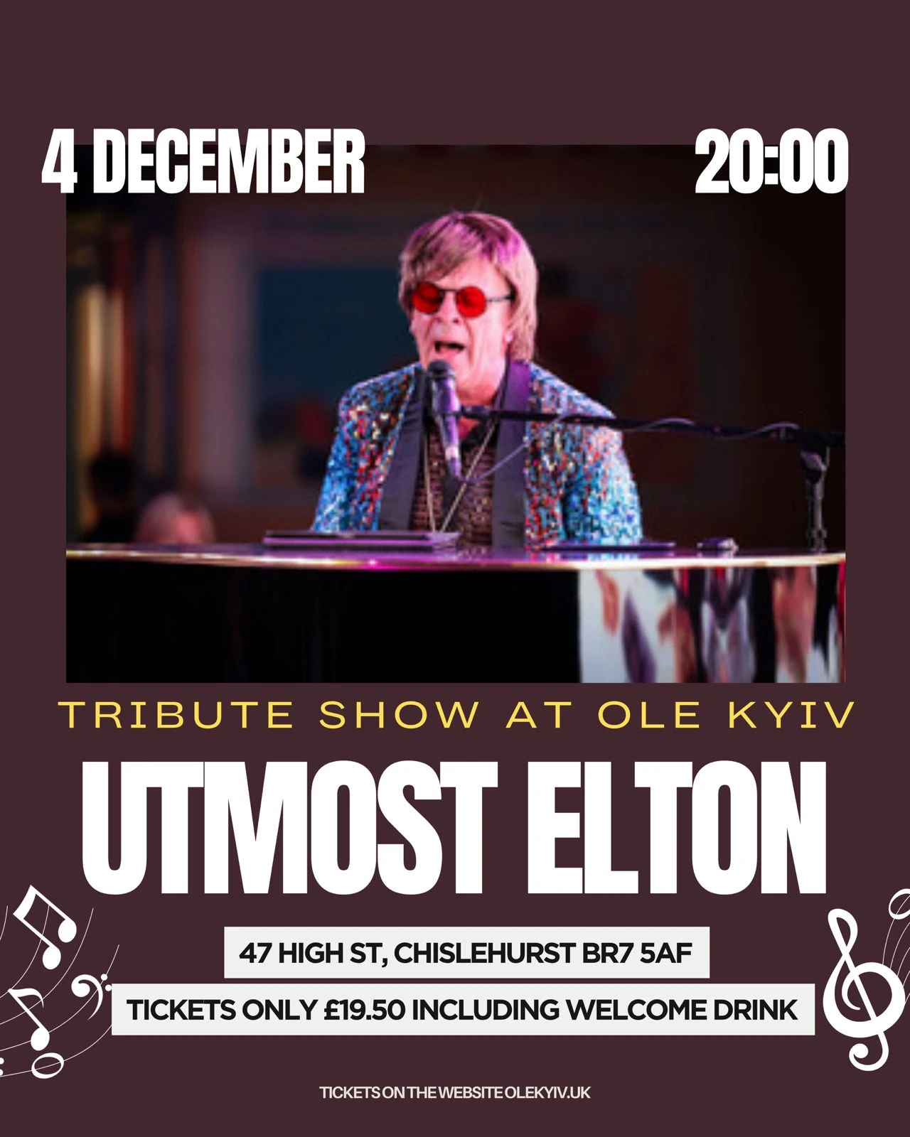 Афіша Триб’ют-шоу Utmost Elton події наживо в Лондоні